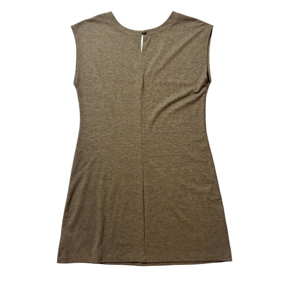 Old Navy Womens Large Cap Sleeve V-Neck Gold Shift Dress - Picture 2 of 9